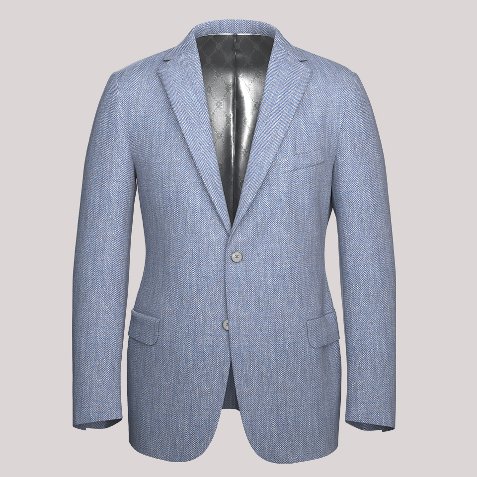 A sample tailored jacket renderedi n 3D.